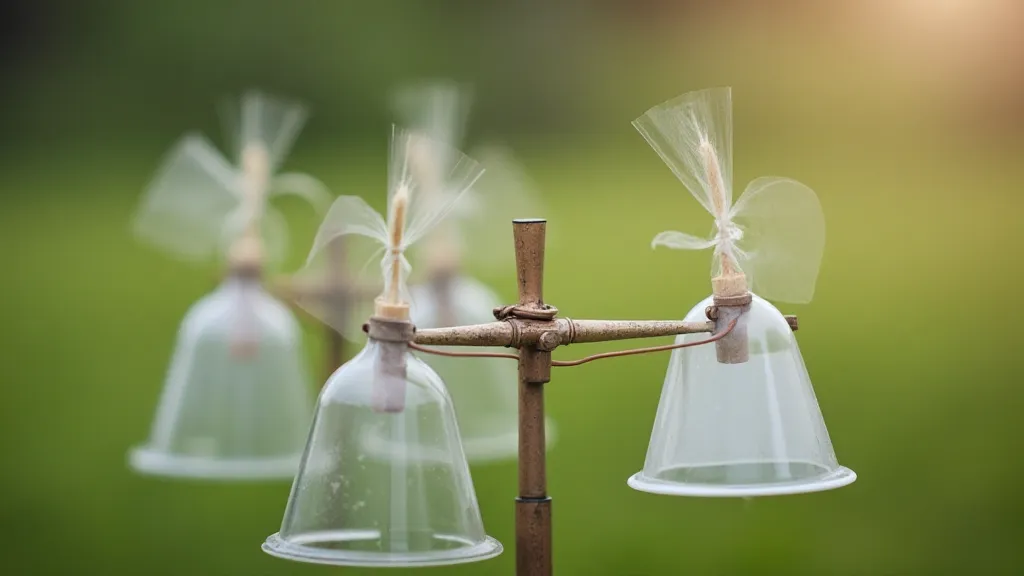 Cup anemometer measuring wind speed