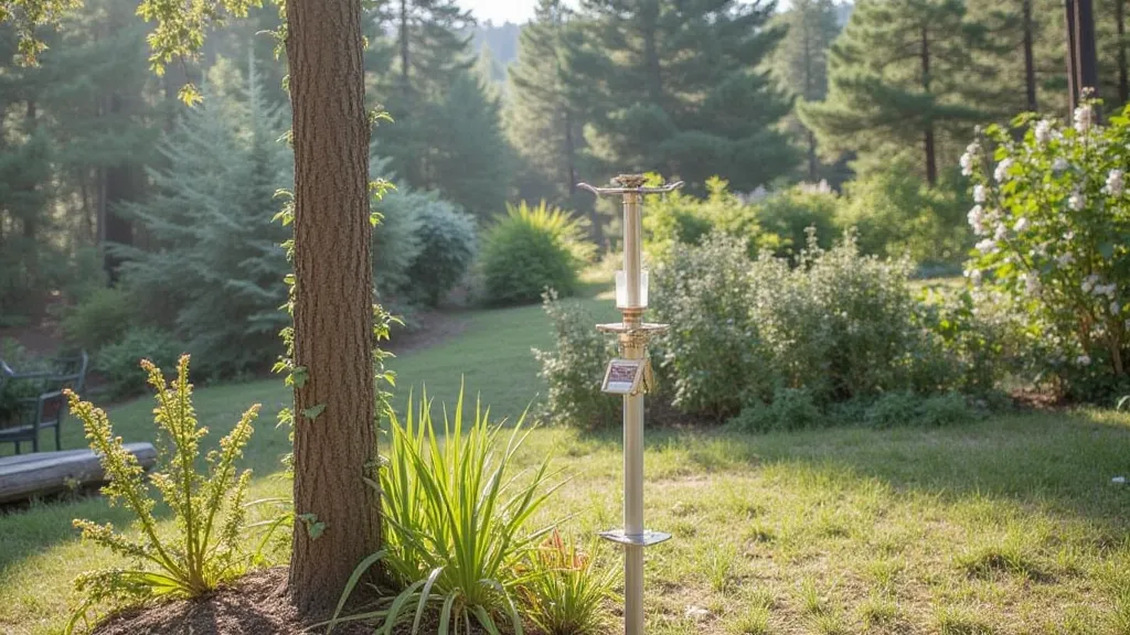 Finished Davis Cup rain gauge in its location