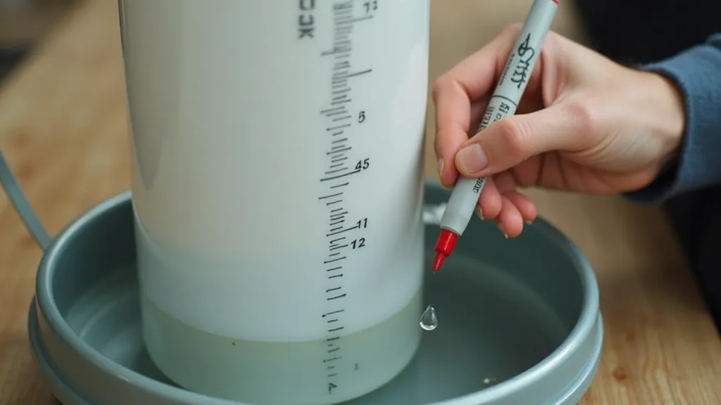 Marking the rain gauge with measurements
