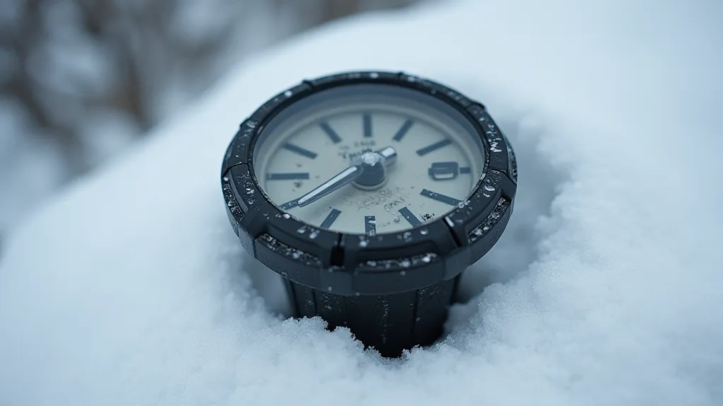 Rain gauge covered in snow