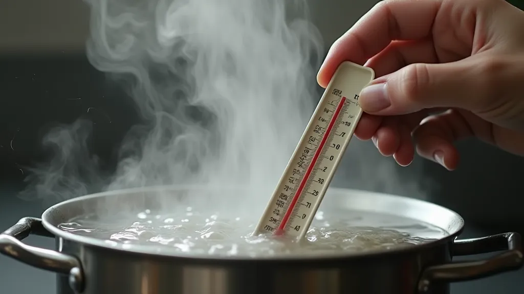 Thermometer in boiling water